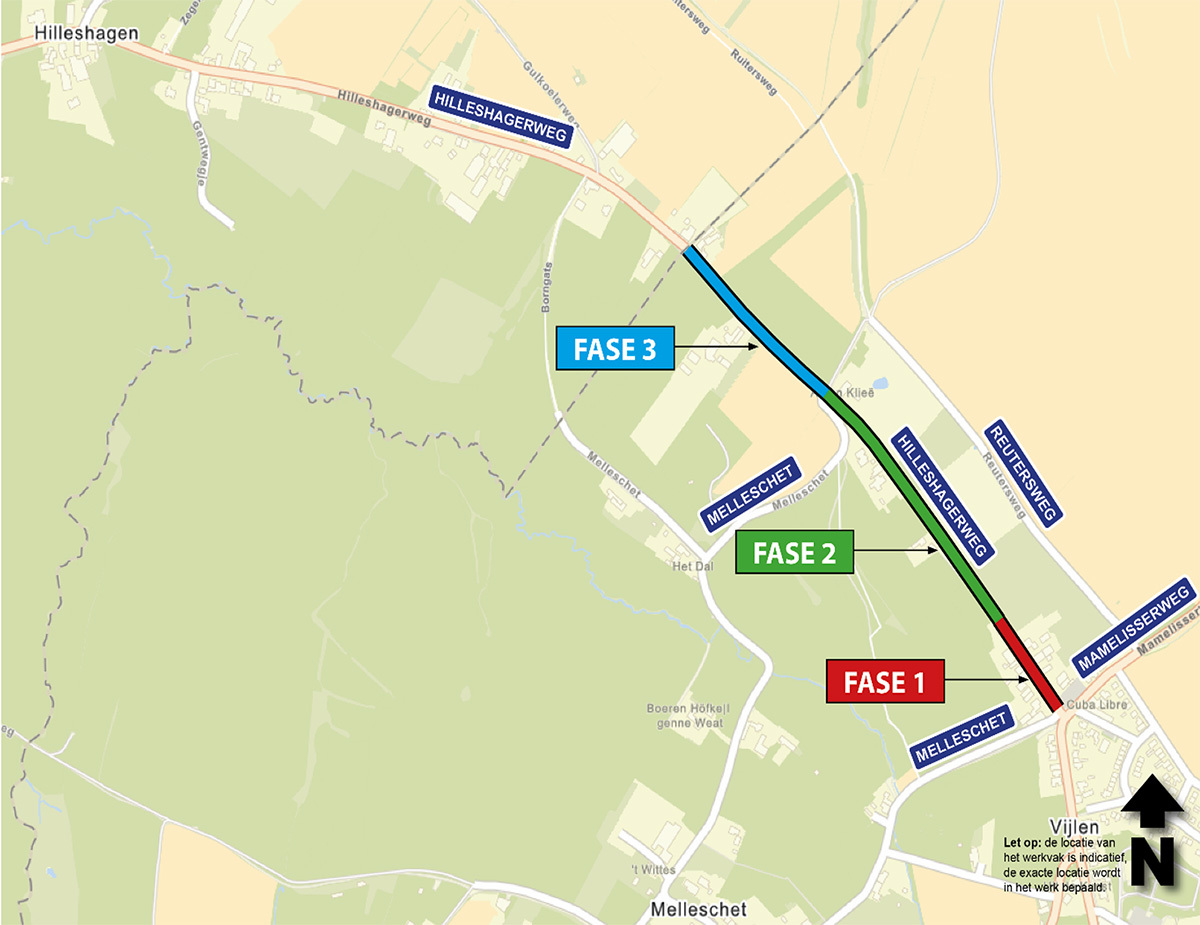 Werkzaamheden fases Hilleshagerweg